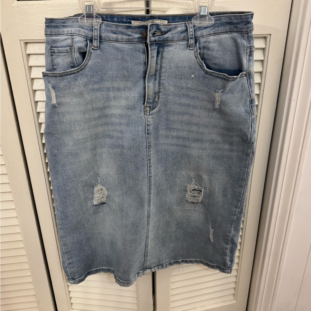 Denim Pencil Skirt